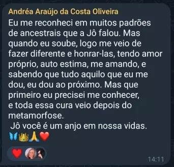 Depoimento de aluna do Portal Metamorfose