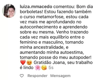 Depoimento de aluna do Portal Metamorfose